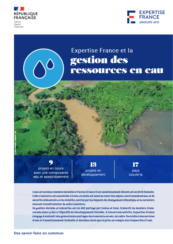 Couverture Expertise France et l'eau et la gestion des ressources en eau