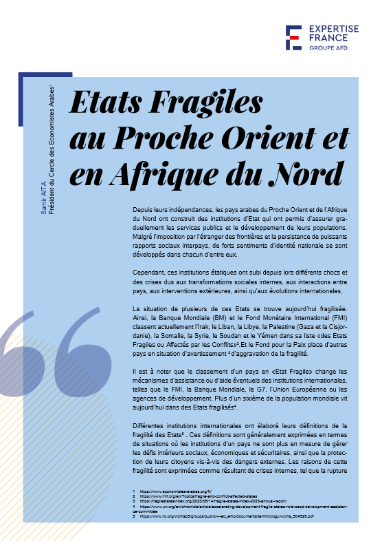 Couverture Position paper - Samir Aïta - Etats fragiles