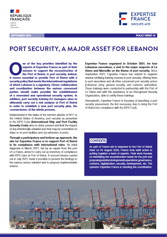 Cover Policy Brief Port security Lebanon