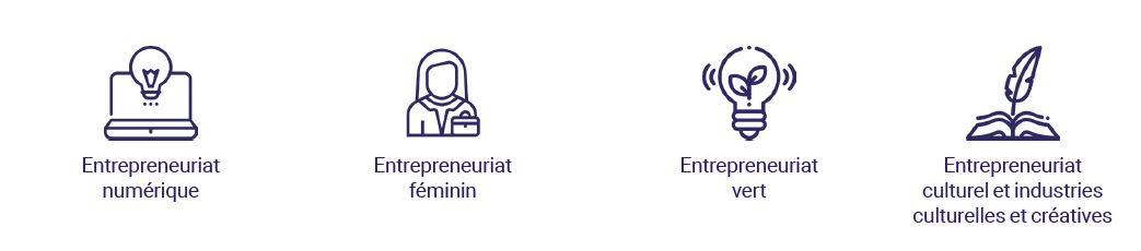 Les 4 axes d'intervention d'Expertise France sur l'entrepreneuriat