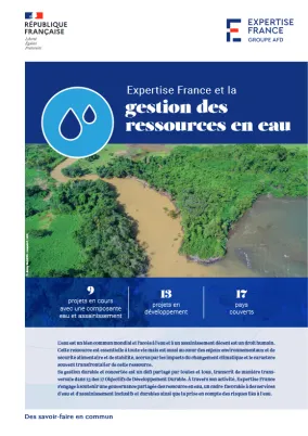 Couverture Expertise France et l'eau et la gestion des ressources en eau