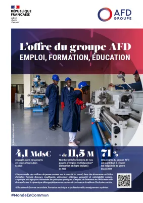 Couverture de la plaquette Emploi, formation, éducation du groupe AFD