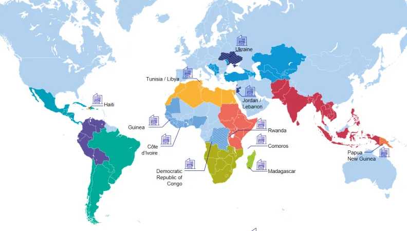 Map of our regional representations and country offices around the world