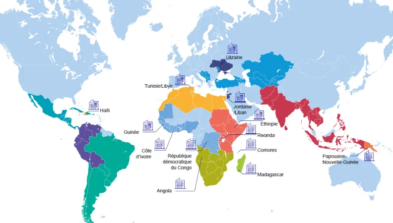 Cartographie de la présence d'Expertise France dans le monde