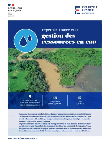 Couverture Expertise France et l'eau et la gestion des ressources en eau