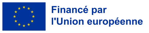 Drapeau de l'Union européenne, avec la mention "Financé par l'Union européenne"